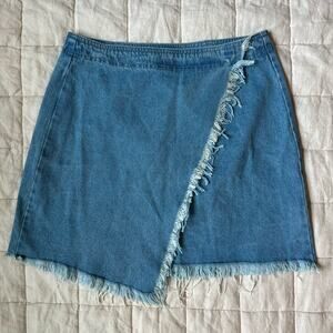 Cello Jeans Asymmetrical Fringe Denim Mini Skirt Coastal Cowgirl y2k- Small